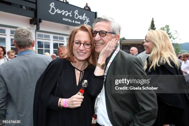 Gerd Strehle and his wife Gila Strehle during the 'Bussi Baby' by Bachmair Weissach hotel & bar opening event on June 22, 2018 in Bad Wiessee near...