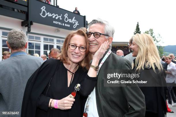 Gerd Strehle and his wife Gila Strehle during the 'Bussi Baby' by Bachmair Weissach hotel & bar opening event on June 22, 2018 in Bad Wiessee near...