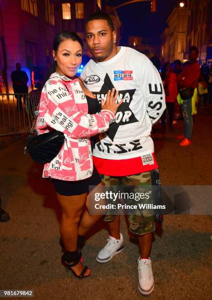 Shantel Jackson and Nelly attend Teyana Taylor Album Release Party at Universal Studios Hollywood on June 21, 2018 in Universal City, California.