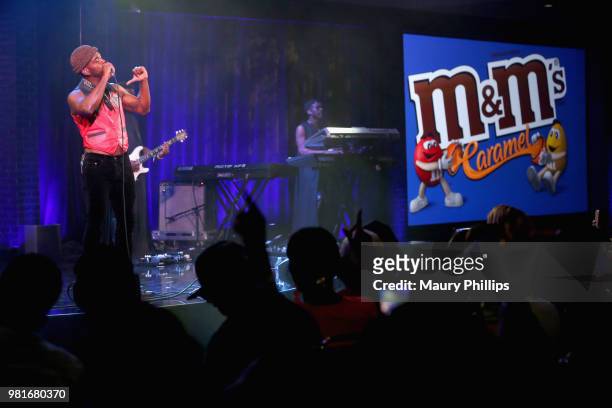 Luke James performs during Acoustically Speaking, sponsored by M&Ms, during the 2018 BET Experience at Los Angeles Convention Center on June 22, 2018...