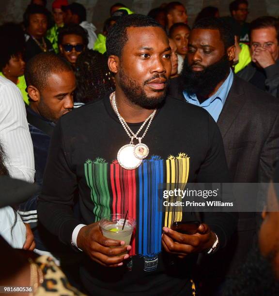 Meek Mill attends Teyana Taylor Album Release Party at Universal Studios Hollywood on June 21, 2018 in Universal City, California.