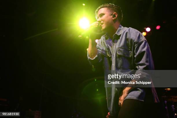 Logan Henderson performs on stage at Gramercy Theatre on June 22, 2018 in New York City.