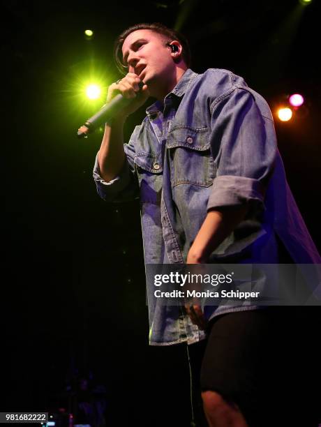 Logan Henderson performs on stage at Gramercy Theatre on June 22, 2018 in New York City.