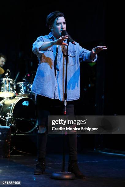 Logan Henderson performs on stage at Gramercy Theatre on June 22, 2018 in New York City.