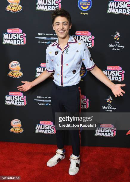 Asher Angel attends the 2018 Radio Disney Music Awards at Loews Hollywood Hotel on June 22, 2018 in Hollywood, California.