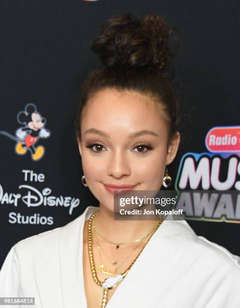 Kayla Maisonet attends the 2018 Radio Disney Music Awards at Loews Hollywood Hotel on June 22, 2018 in Hollywood, California.