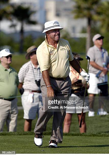Jim Colbert competes in the second round of the Liberty Mutual Legends of Golf tournament, Saturday, April 24, 2004 in Savannah, Georgia.