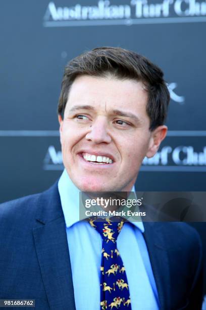 Trainer Jason Attard smiles after winning race 6 with Reiby Rampart during Sydney Racing at Royal Randwick Racecourse on June 23, 2018 in Sydney,...