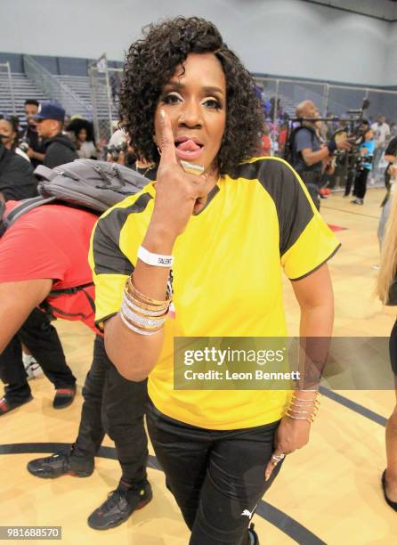 Momma Dee attends the Celebrity Dodgeball Game at 2018 BET Experience Fan Fest at Los Angeles Convention Center on June 22, 2018 in Los Angeles,...