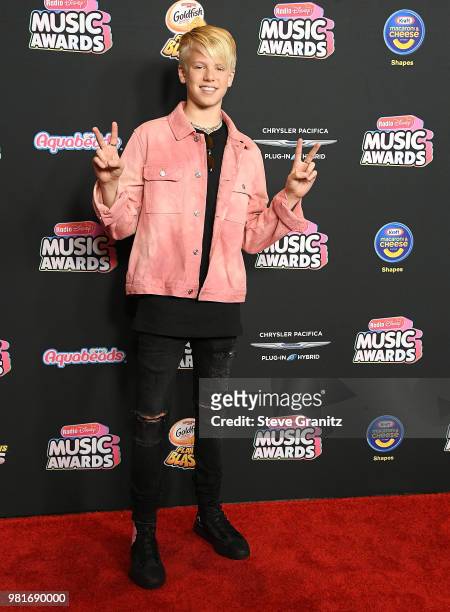 Carson Lueders arrives at the 2018 Radio Disney Music Awards at Loews Hollywood Hotel on June 22, 2018 in Hollywood, California.