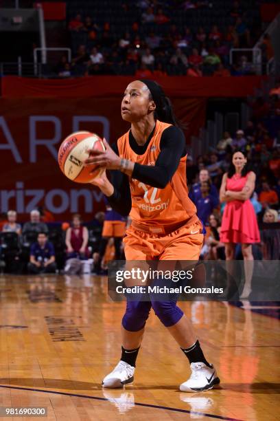 Briann January of the Phoenix Mercury shoots the ball against the Minnesota Lynx on June 22, 2018 at Talking Stick Resort Arena in Phoenix, Arizona....