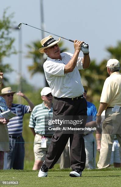 Tom Jenkins competes in the second round of the Liberty Mutual Legends of Golf tournament, Saturday, April 24, 2004 in Savannah, Georgia.