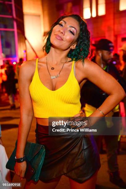 Singer Bridget Kelly attends Teyana Taylor Album Release Party at Universal Studios Hollywood on June 21, 2018 in Universal City, California.