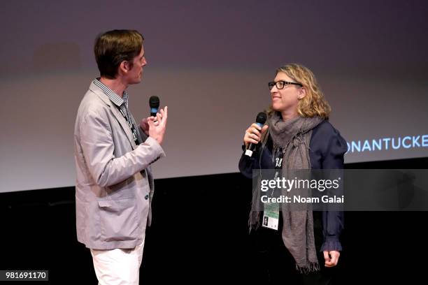 Dade Hayes and Lauren Greenfield speak onstage during the screening of 'Generation Wealth' at the 2018 Nantucket Film Festival - Day 3 on June 22,...