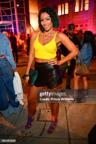 Singer Bridget Kelly attends Teyana Taylor album release party at Universal Studios Hollywood on June 21, 2018 in Universal City, California.