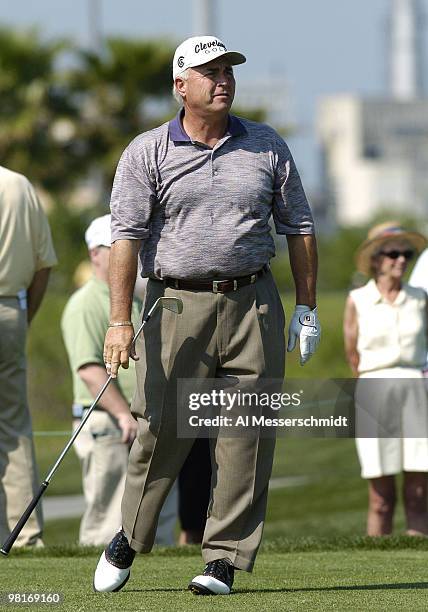Doug Tewell competes in the second round of the Liberty Mutual Legends of Golf tournament, Saturday, April 24, 2004 in Savannah, Georgia.