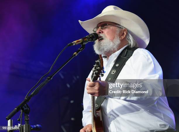 Charlie Daniels performs during Kicker Country Stampede - Day 2 at Tuttle Creek State Park on June 22, 2018 in Manhattan, Kansas.