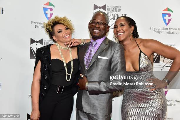 Actress Tisha Campbell-Martin,actor TC Carson and Terri J. Vaughn attend Vision Community Foundation 7th Annual Vision Community Foundation Black-Tie...