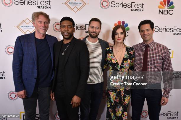 Peter Horton Jocko Sims, Ryan Eggold, Janet Montgomery and David Schulner of the NBC's drama New Amsterdam at opening night at SeriesFest: Season 4...