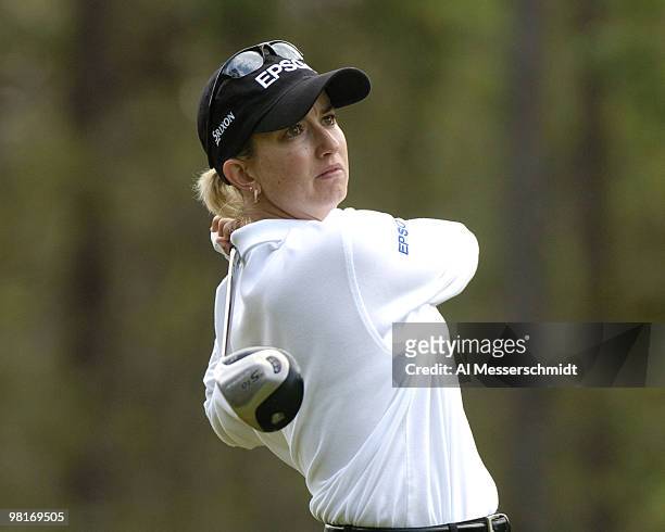 Karrie Webb tees off during the final round at the LPGA Tournament of Champions, November 14, 2004 in Mobile, Alabama.