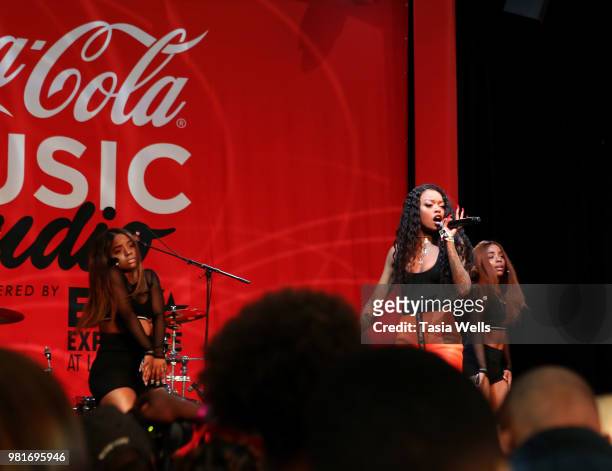 Maliibu Miitch performs at the Coca-Cola Music Studio at the 2018 BET Experience Fan Fest at Los Angeles Convention Center on June 22, 2018 in Los...