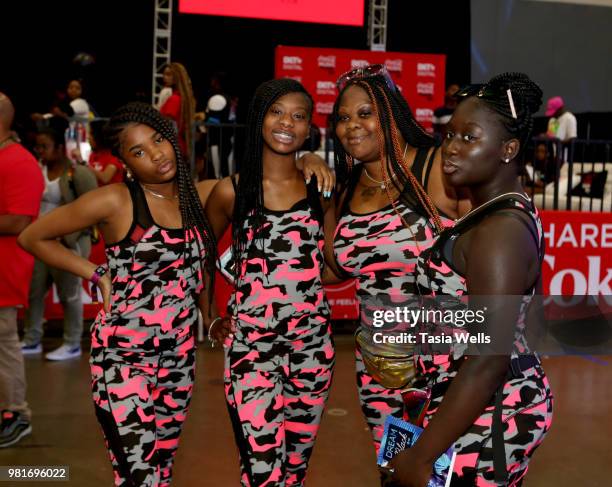 Guests attend the Coca-Cola Music Studio at the 2018 BET Experience Fan Fest at Los Angeles Convention Center on June 22, 2018 in Los Angeles,...