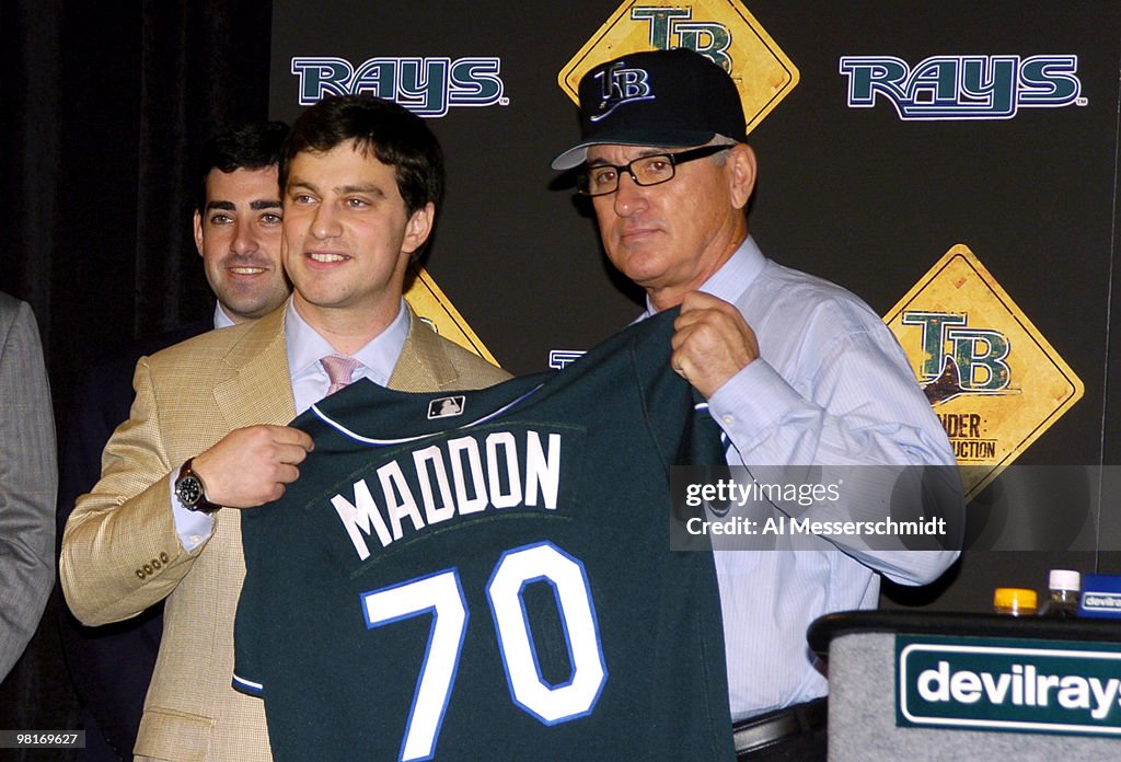 MLB - Tampa Bay Devil Rays - press conference - new manager - Tropicana Field - November 15, 2005