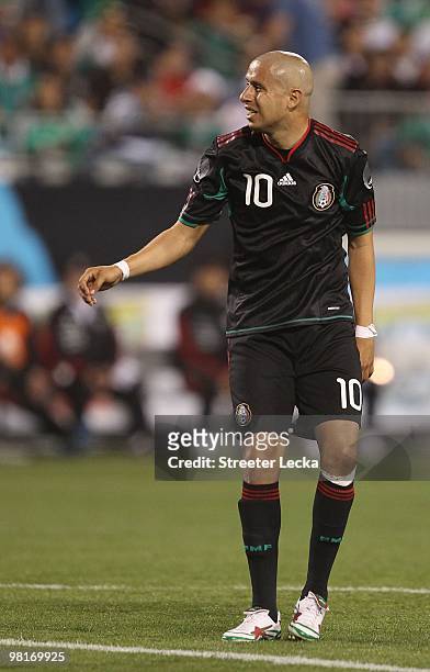 Adolfo Bautista of Mexico during their game against Iceland at Bank of America Stadium on March 24, 2010 in Charlotte, North Carolina.