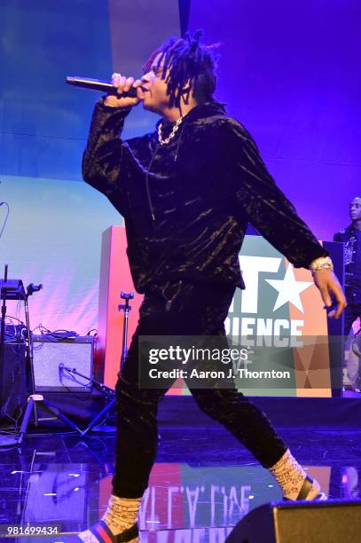 Trippie Redd performs at the BETX Main Stage, sponsored by Credit Karma, at 2018 BET Experience Fan Fest at Los Angeles Convention Center on June 22,...