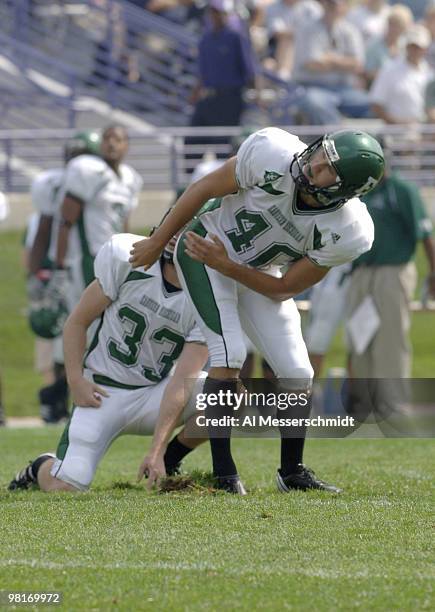 Eastern Michigan place kicker Andrew Wellock converts a 47-yard field goal in the first quarter against Northwestern September 16, 2006 at Evanston....