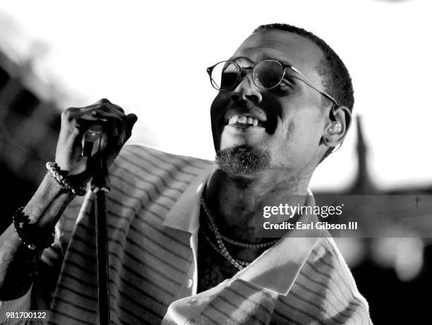 Chris Brown performs at 2018 BET Experience Staples Center Concert, sponsored by COCA-COLA, at L.A. Live on June 22, 2018 in Los Angeles, California.