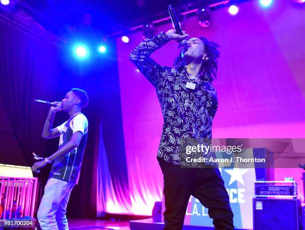 Nahmir performs at the BETX Main Stage, sponsored by Credit Karma, at 2018 BET Experience Fan Fest at Los Angeles Convention Center on June 22, 2018...