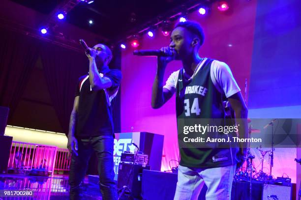 Members of YBN perform at the BETX Main Stage, sponsored by Credit Karma, at 2018 BET Experience Fan Fest at Los Angeles Convention Center on June...