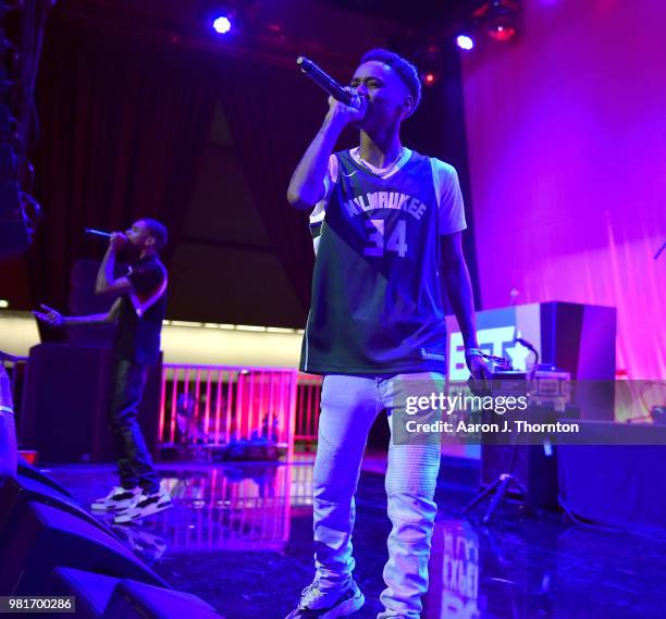 Members of YBN perform at the BETX Main Stage, sponsored by Credit Karma, at 2018 BET Experience Fan Fest at Los Angeles Convention Center on June...