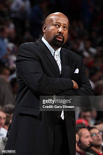 Head coach Mike Woodson of the Atlanta Hawks looks on during the game against the Milwaukee Bucks on March 22, 2010 at the Bradley Center in...