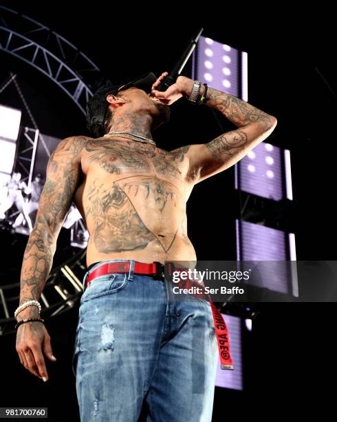 Chris Brown performs at 2018 BET Experience Staples Center Concert, sponsored by COCA-COLA, at L.A. Live on June 22, 2018 in Los Angeles, California.