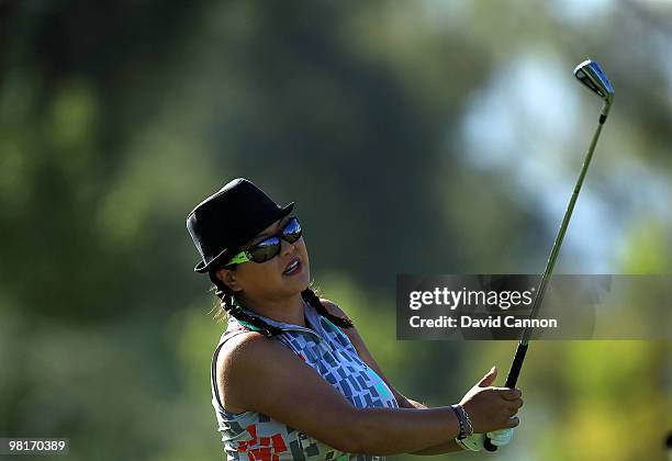 Christina Kim of the USA during the pro-am as a preview for the 2010 Kraft Nabisco Championship, on Dinah Shore Course at The Mission Hills Country...