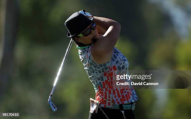 Christina Kim of the USA during the pro-am as a preview for the 2010 Kraft Nabisco Championship, on Dinah Shore Course at The Mission Hills Country...