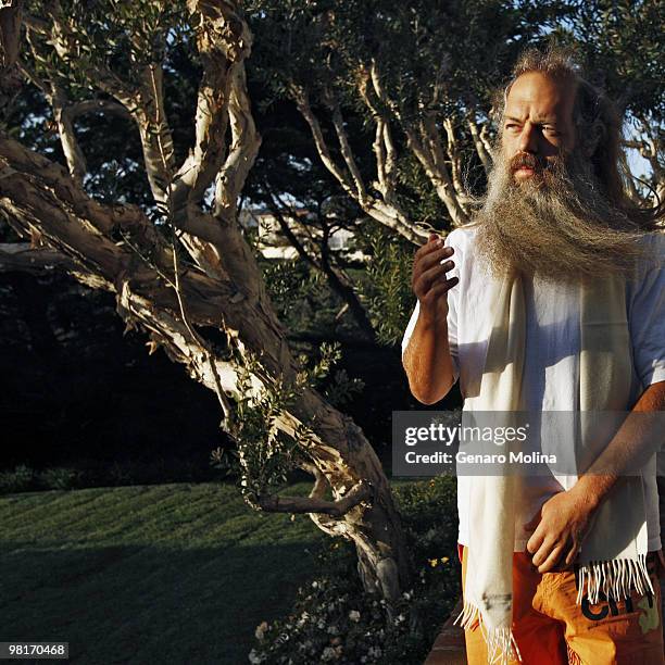 Music producer Rick Rubin poses at a portrait session for The Los Angeles Times in Malibu, CA on March 19, 2010. PUBLISHED IMAGE. CREDIT MUST READ:...