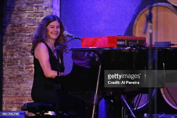 Louise Goffin performs as part of Wesley Stace's Cabinet of Wonders variety show at City Winery on June 22, 2018 in New York City.