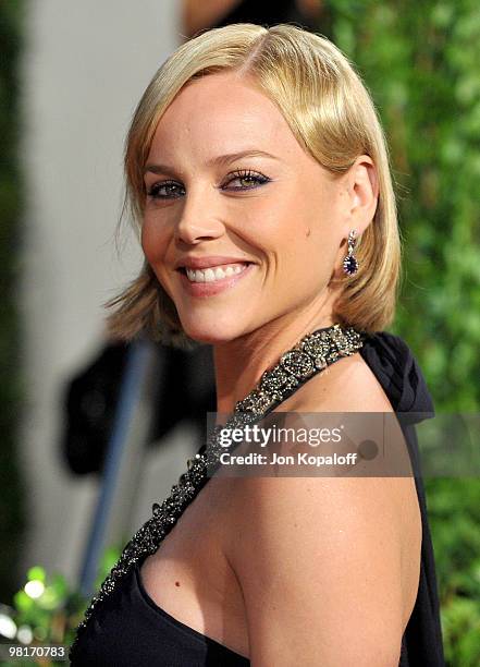 Actress Abbie Cornish arrives at the 2010 Vanity Fair Oscar Party held at Sunset Tower on March 7, 2010 in West Hollywood, California.