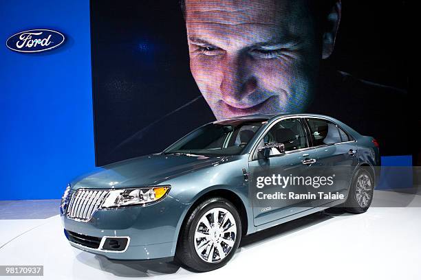 New 2011 Lincoln MKZ hybrid is on display during the New York Auto International Show March 31, 2010 in New York City. Over 1 million visitors are...