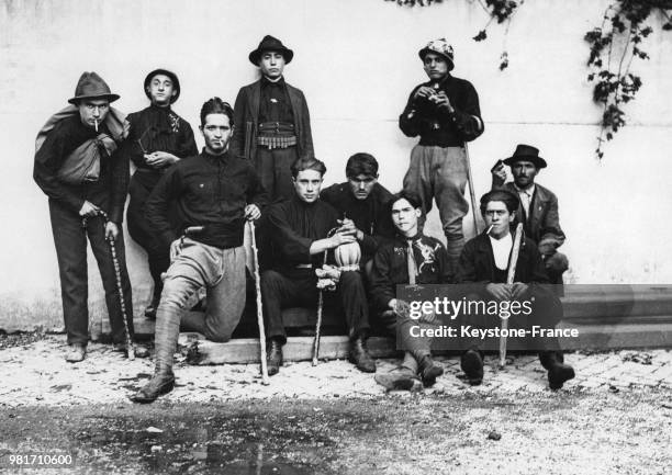 Un groupe de jeunes fascistes, ayant participé à la marche sur Rome, en Italie, en 1922.