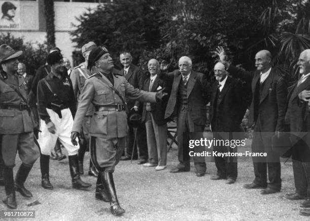 Benito Mussolini lors d'une visite en Italie.