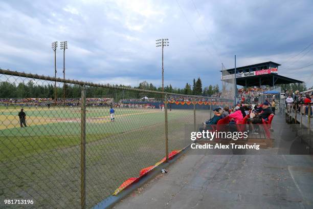 General view during the 113th Midnight Sun Game between the Orange County Surf and the Alaska Goldpanners at Growden Park on Thursday, June 21, 2018...