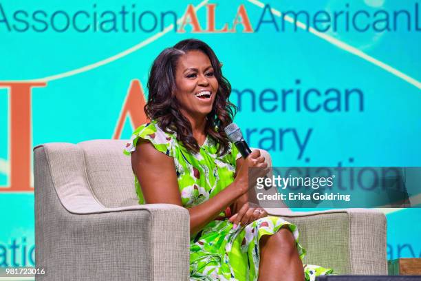 Former First Lady of the United States Michelle Obama speaks during the Opening General Session of the 2018 American Library Association Annual...