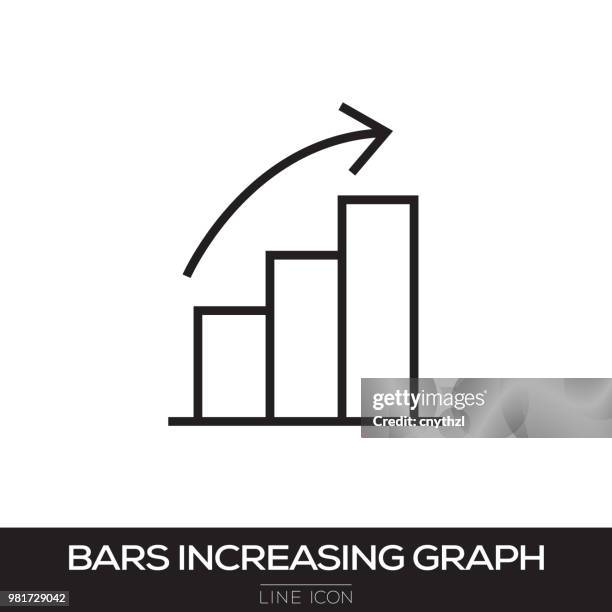 bar steigende graph liniensymbol - bar graph vector stock-grafiken, -clipart, -cartoons und -symbole