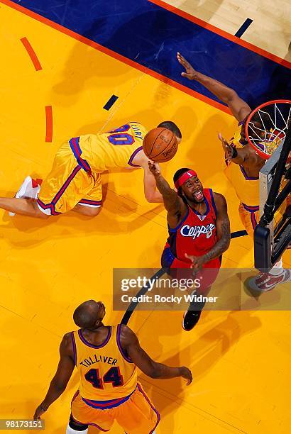 Bobby Brown of the Los Angeles Clippers puts a shot up during the game against the Golden State Warriors on February 10, 2009 at Oracle Arena in...