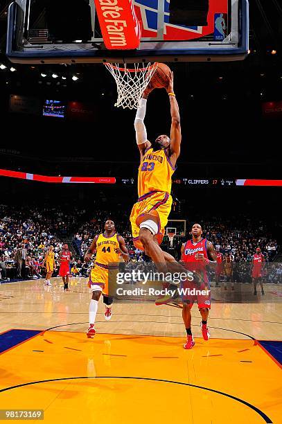 Watson of the Golden State Warriors goes to the basket during the game against the Los Angeles Clippers on February 10, 2009 at Oracle Arena in...