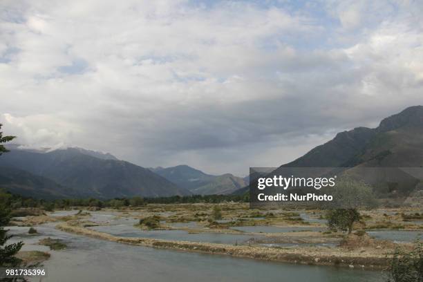 Landscapes of Ganderbal District, Jammu &amp; Kashmir, India, on 20 June 2018.